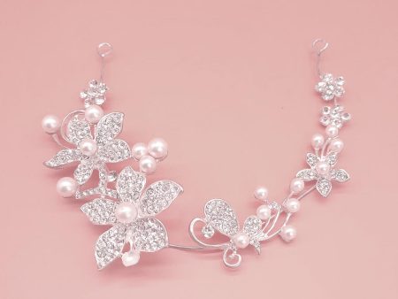 Diamond Petals and Pearl Pistils Hair Crown For Discount