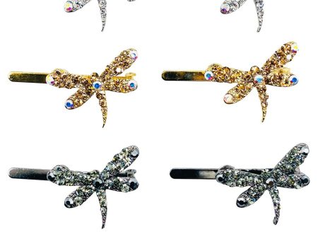 Dragonfly Rhinestone Hair Barrettes Cheap