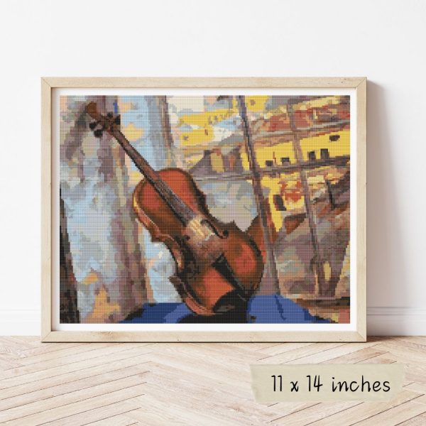 A Violin Cross Stitch Kit on Sale