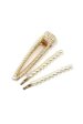 Large Gilded Pearl Hair Clip Set Cheap