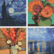 Four Squares featuring Vincent Van Gogh Cross Stitch Pattern Online now