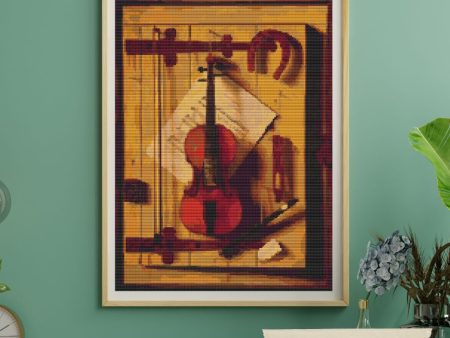 Still Life of Violin and Music Cross Stitch Kit Supply