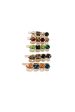 Multi-Colored 4-Stone Hair Bejeweled Barrettes Online now