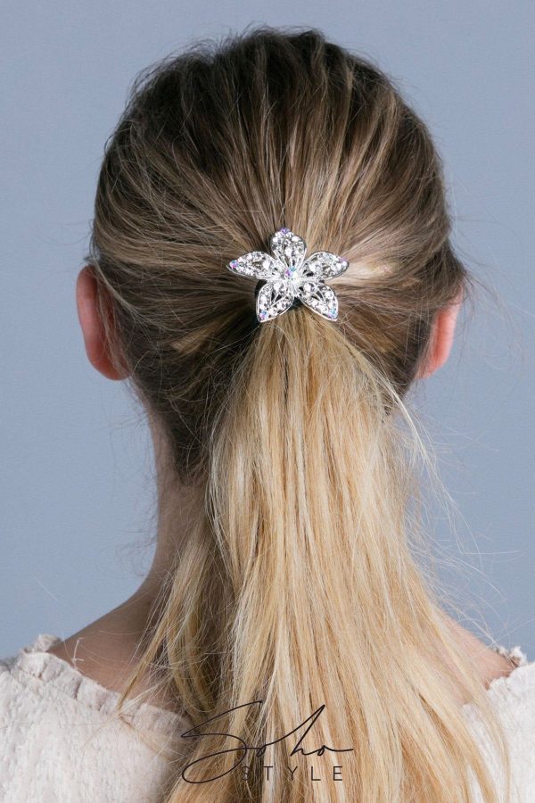 Flower Crystal Petal Ponytail holder Supply