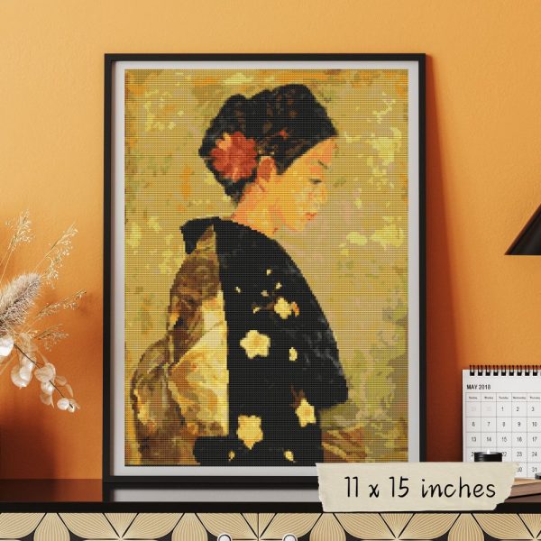 Jeune Femme de Profil Cross Stitch Kit Online