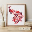 Abstract Peacock in Red Cross Stitch Kit Online