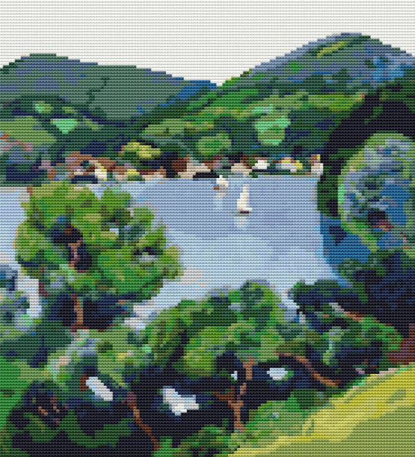 View of Tegernsee Cross Stitch Pattern Online