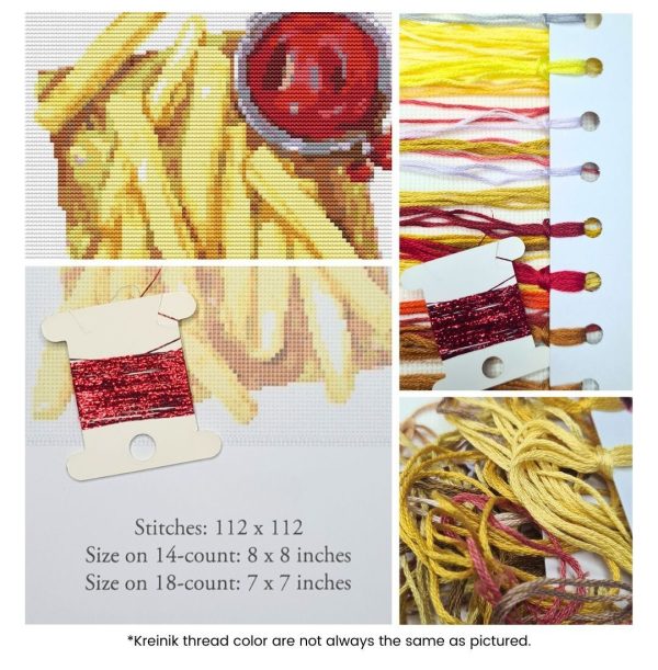 French Fries and Sauce Cross Stitch Kit Supply