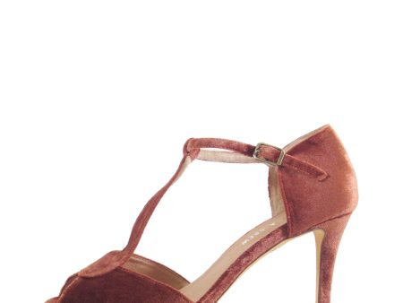 Blondie T-Strap Velvet Heels Fashion