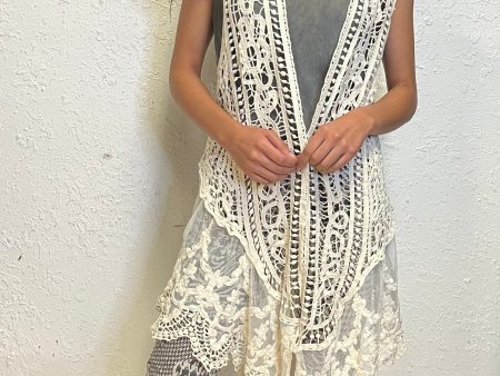 Lace and Crochet Long Vest Online