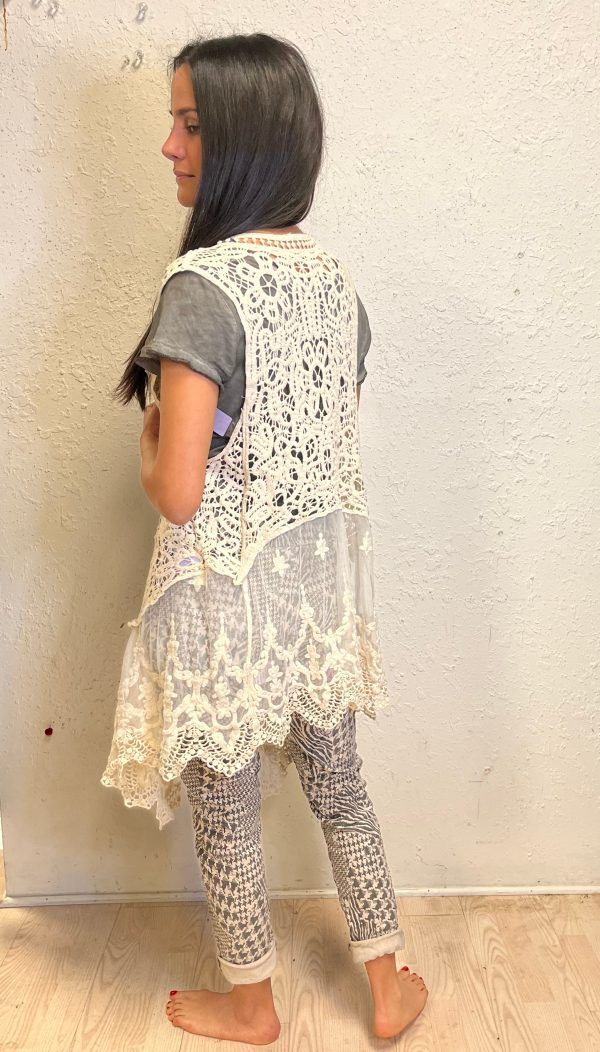 Lace and Crochet Long Vest Online