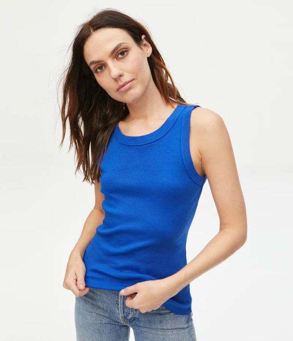 Michael Stars Royal Blue Sleeveless Scoop Neck Tee Cheap