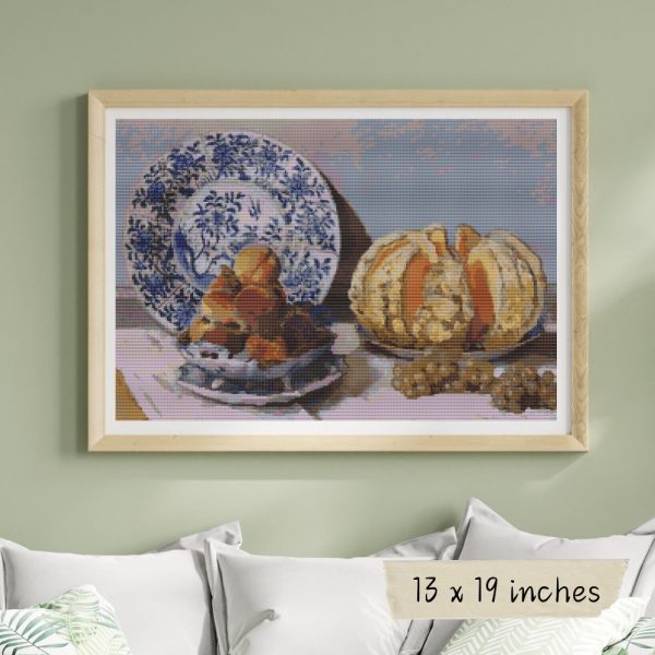 Still Life with Melon and Grapes Cross Stitch Kit Fashion