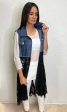 Jean Vest with Black Lace Bottom Discount