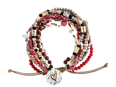 Garnet Journey Heart Bracelet Hot on Sale