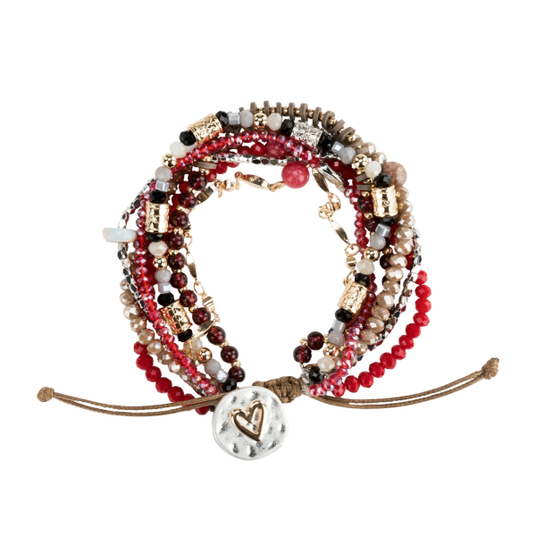 Garnet Journey Heart Bracelet Hot on Sale