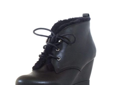 Toronto Leather Wedged Booties Online now