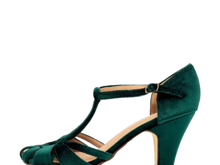 Sergi Velvet T-Strap Heels Discount