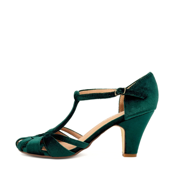 Sergi Velvet T-Strap Heels Discount