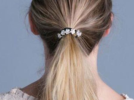 Dainty Crystal Flower Ponytail Holder Online Hot Sale