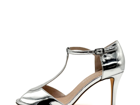 Blondie Metallic T-Strap Heels Cheap