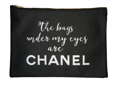 Pouch Black with Chanel Saying Online Hot Sale