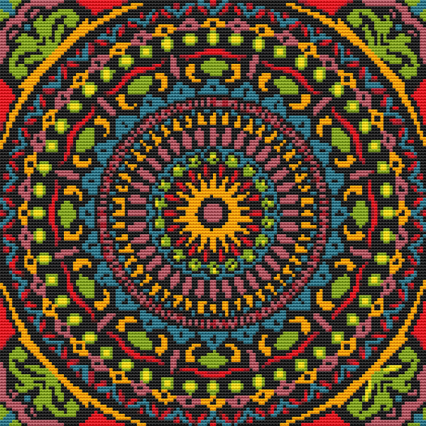 Hypnotic Mandala Cross Stitch Kit Supply