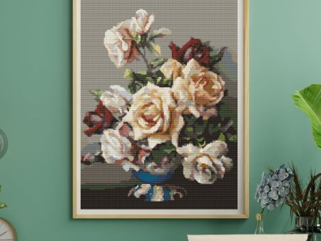 Vase of Roses Cross Stitch Kit Supply