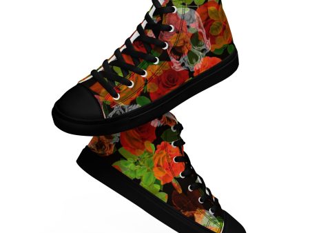 ‘Skulls & Thorns’ Men’s high top shoes For Sale