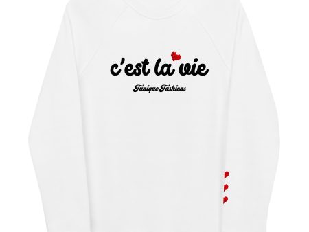 ‘Life&Love’ Unisex organic raglan sweatshirt Online